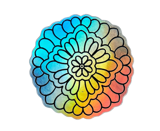 Simple Mandala Holographic Sticker